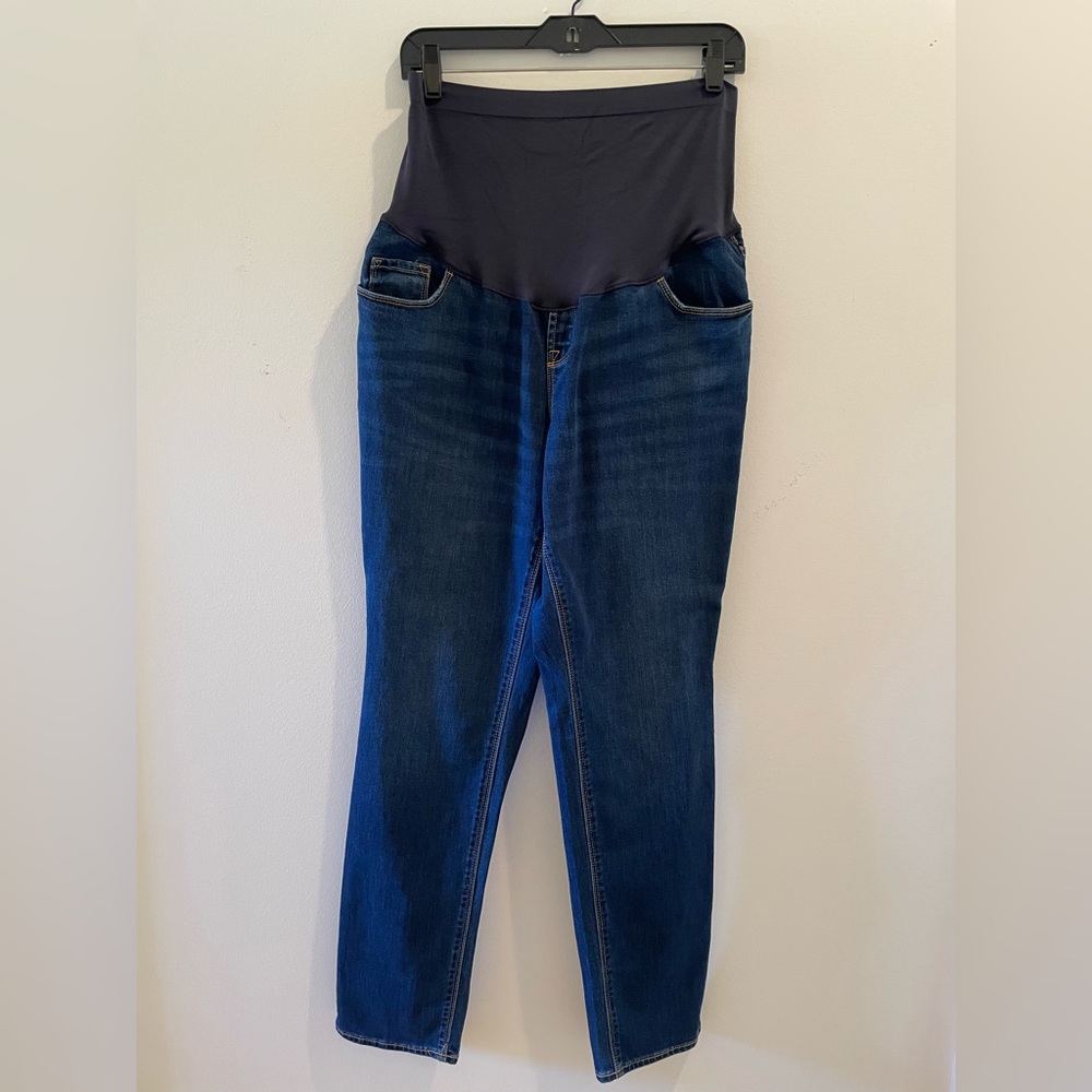 OLD NAVY Maternity Full Panel Universal Straight Jeans Size 14 Long